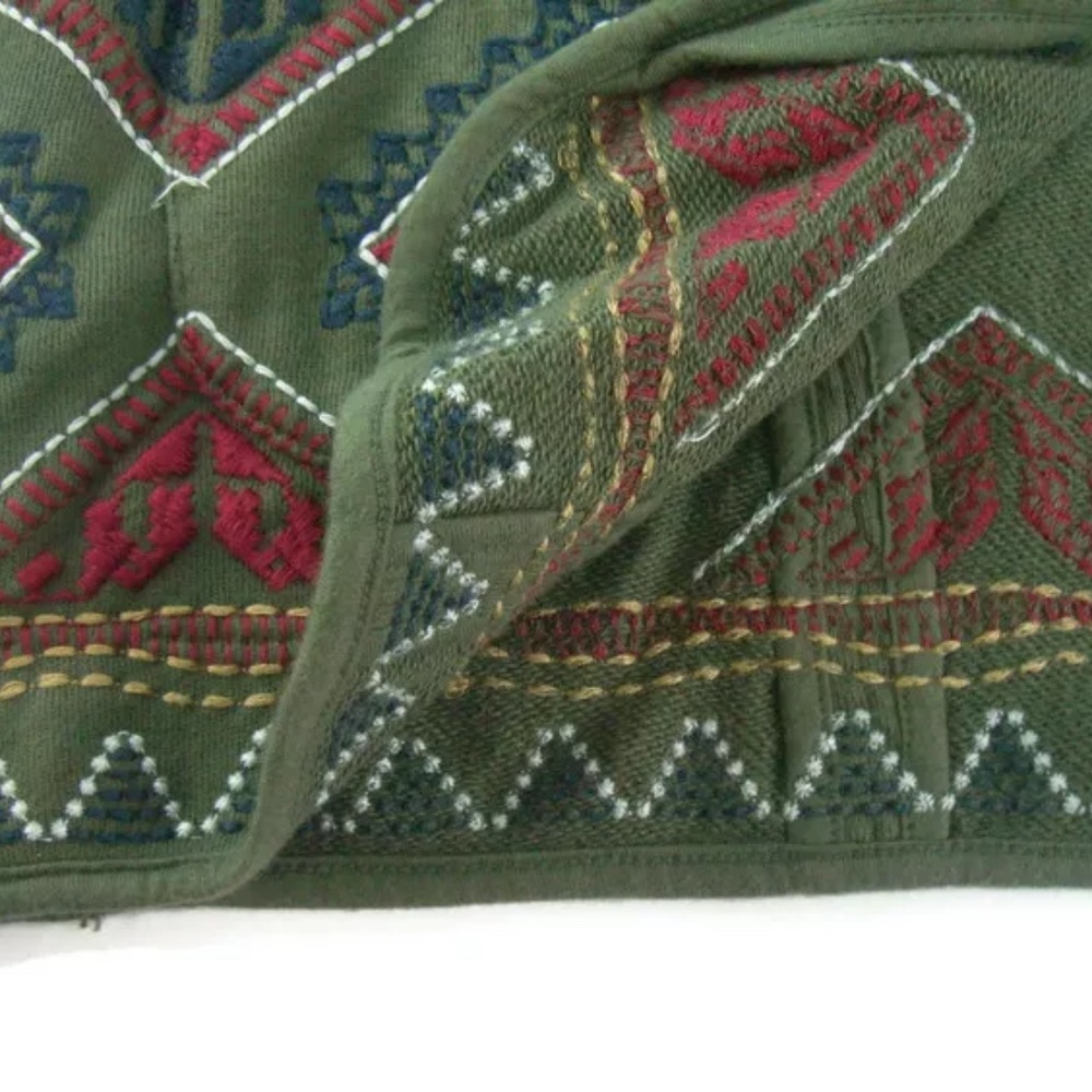 Johnny Was JW Los Angeles Womens Embroidered Cardigan Jacket Cotton Small Green - Picture 7 of 10